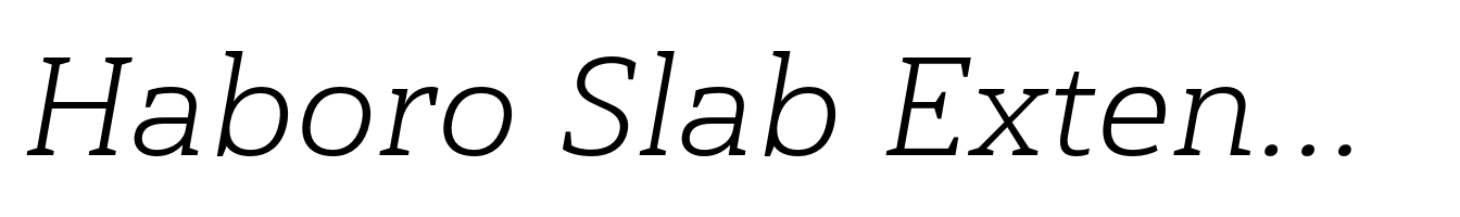 Haboro Slab Extended Light Italic